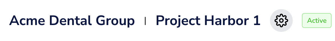 The gear icon next to the engagement's name, which opens Edit Engagement